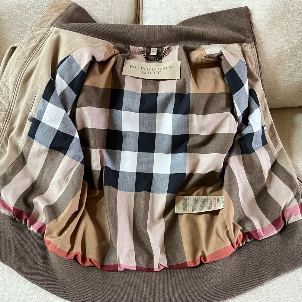 Burberry brit suede bomber jacket. Men’s size medium. - Picture 3 of 8